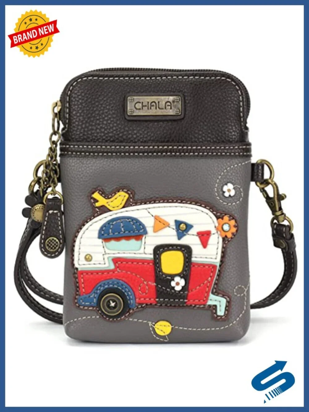 PU Leather Crossbody Cell Phone Purse with Adjustable Strap, Multi-Pocket